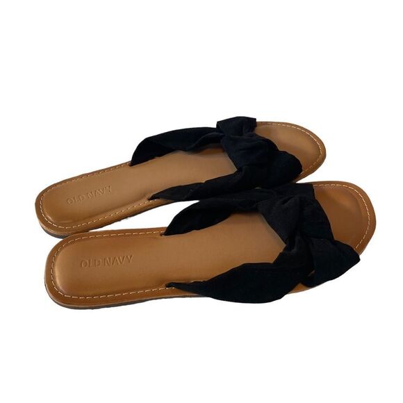 Old Navy Black Knot Faux Suede Flats in Size 9 - Picture 4 of 6